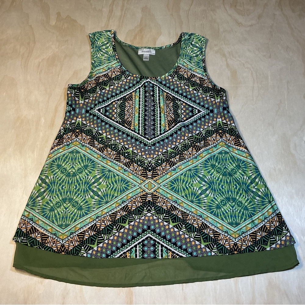 Dress Barn Multicolor Geometric Tank Top